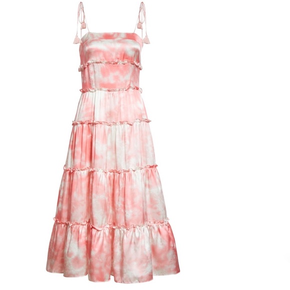 Haute Hippie tye dye satin dress Sz 4. **NWT** - Picture 1 of 13